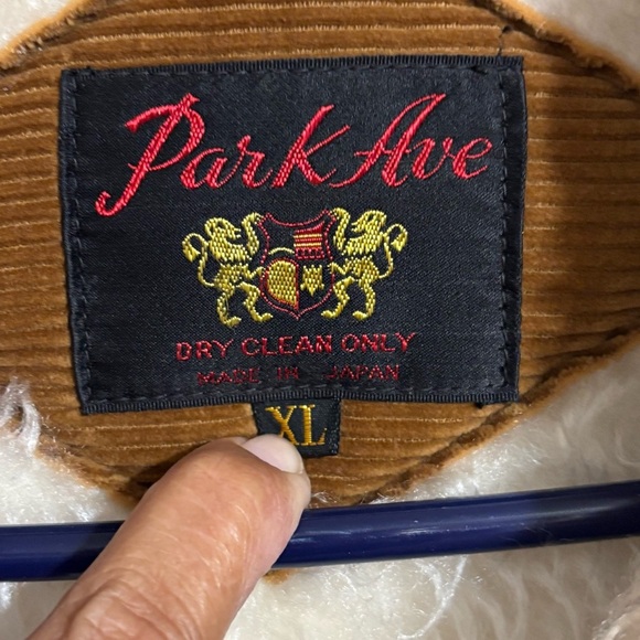 Park Ave Tan Corduroy Jacket w/ Faux Sherling Lining size XL made in Japan - Picture 4 of 7